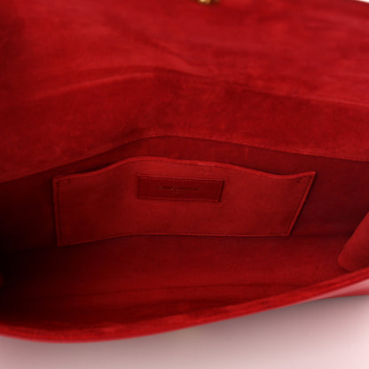 Saint Laurent Calfskin Classic Y Ligne Clutch Red 5 of 7