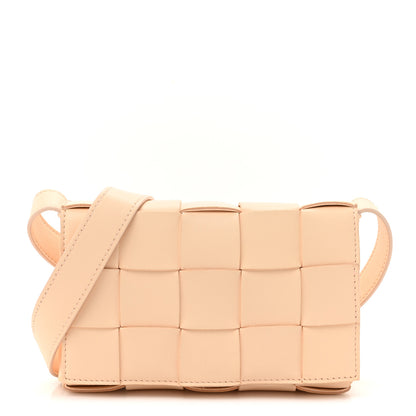 Bottega Veneta Lambskin Maxi Intrecciato Small Cassette Crossbody Bag Macaroon 1 of 11