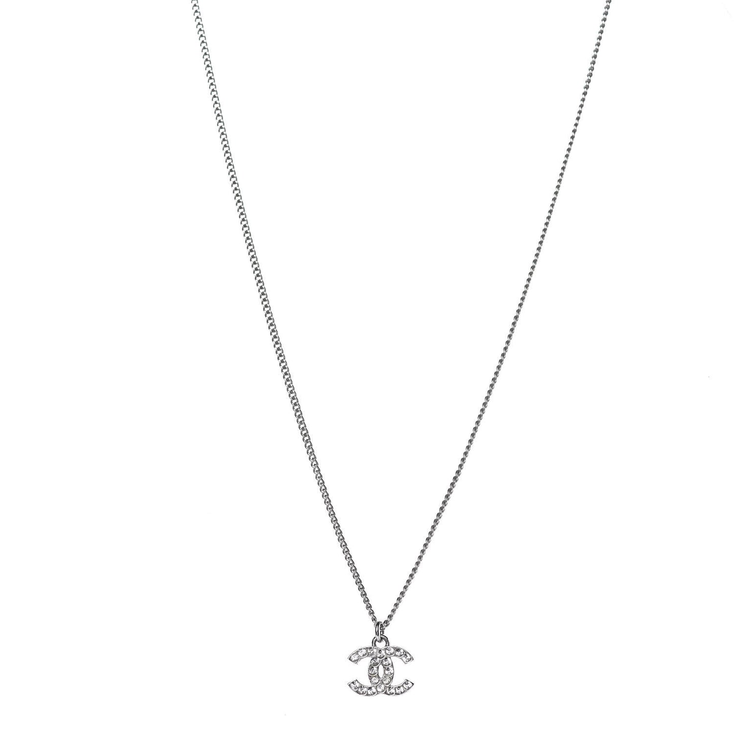 Crystal Timeless CC Necklace Silver