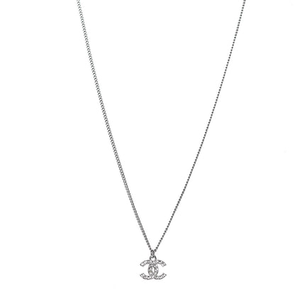 Chanel Crystal Timeless CC Necklace Silver 1 of 5