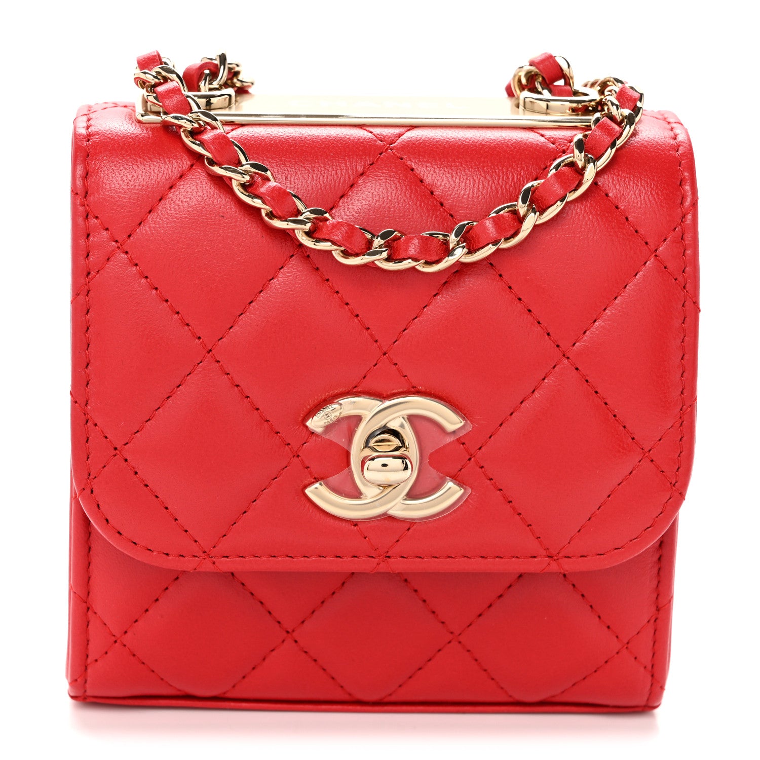 Chanel Lambskin Quilted Mini Trendy CC Chain Wallet Black 1 of 10