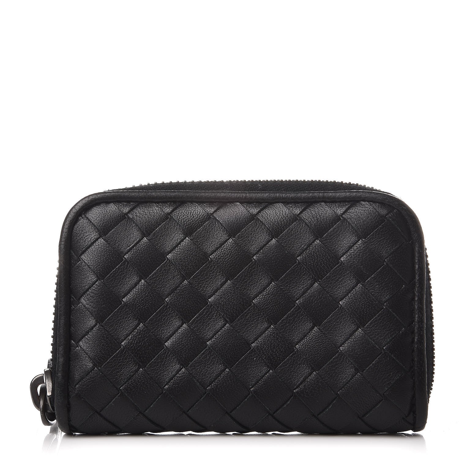 Bottega Veneta Nappa Intrecciato Zip Around Coin Purse Black 1 of 9