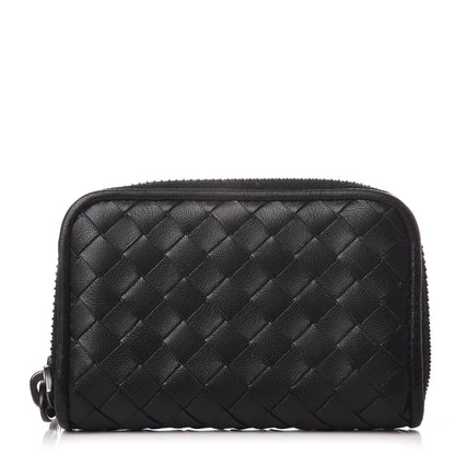 Bottega Veneta Nappa Intrecciato Zip Around Coin Purse Black 1 of 9