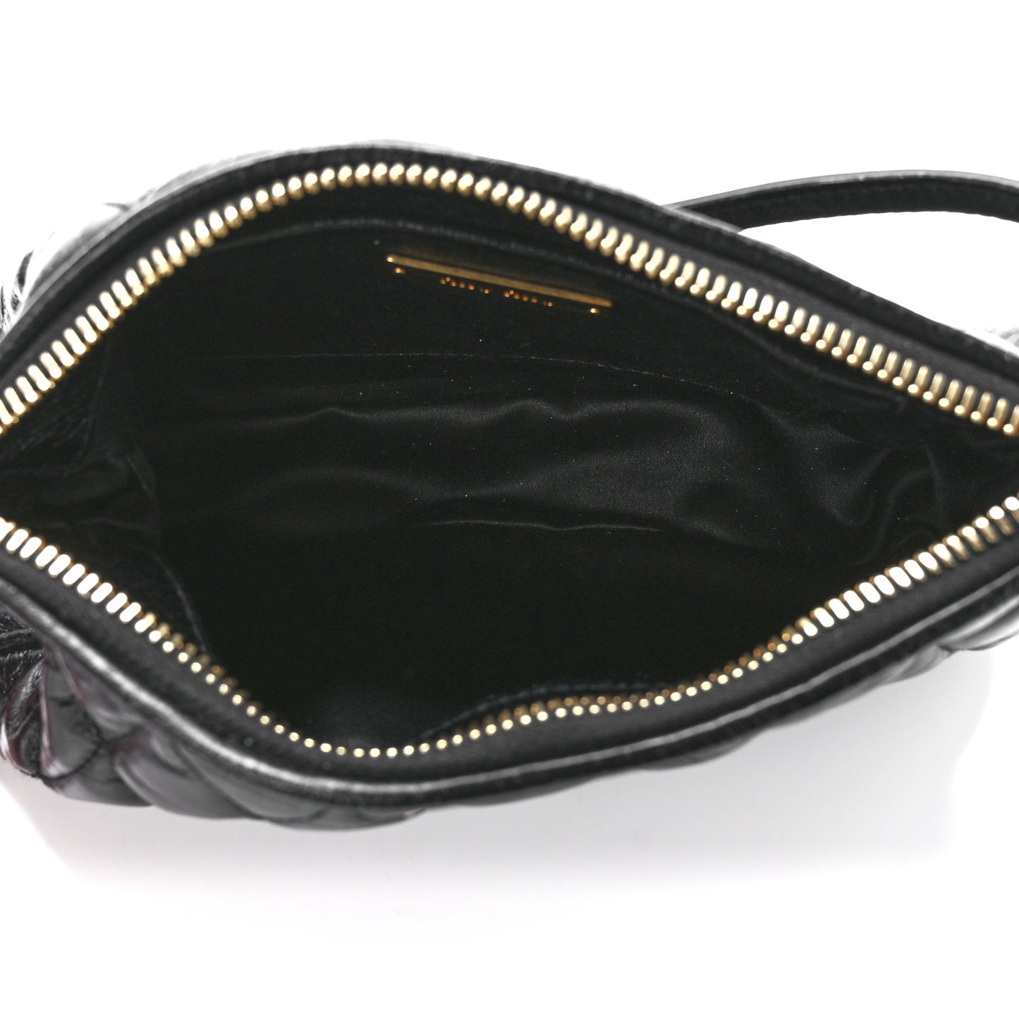 Vitello Shine Quilted Pochette Black