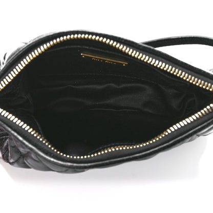 Miu Miu Vitello Shine Quilted Pochette Black 5 of 10