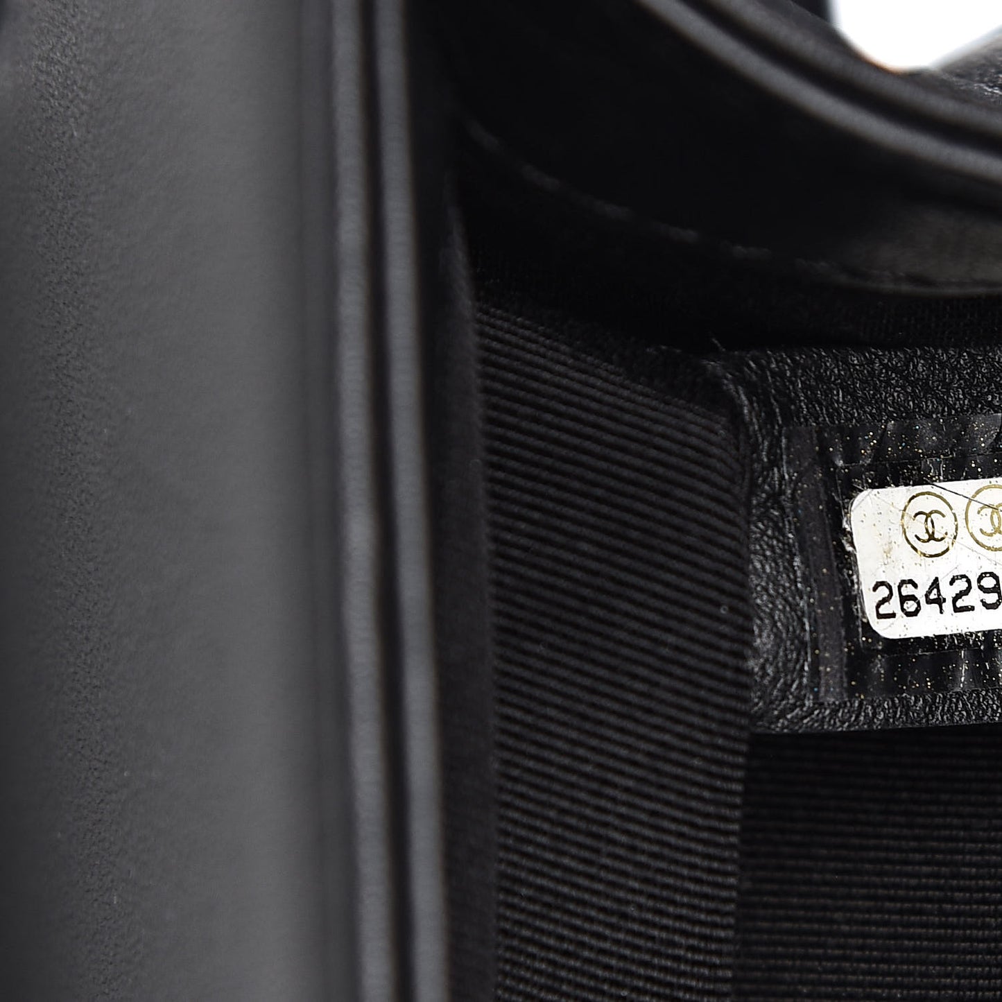 Calfskin Pearl Tweed Small Boy Flap Black