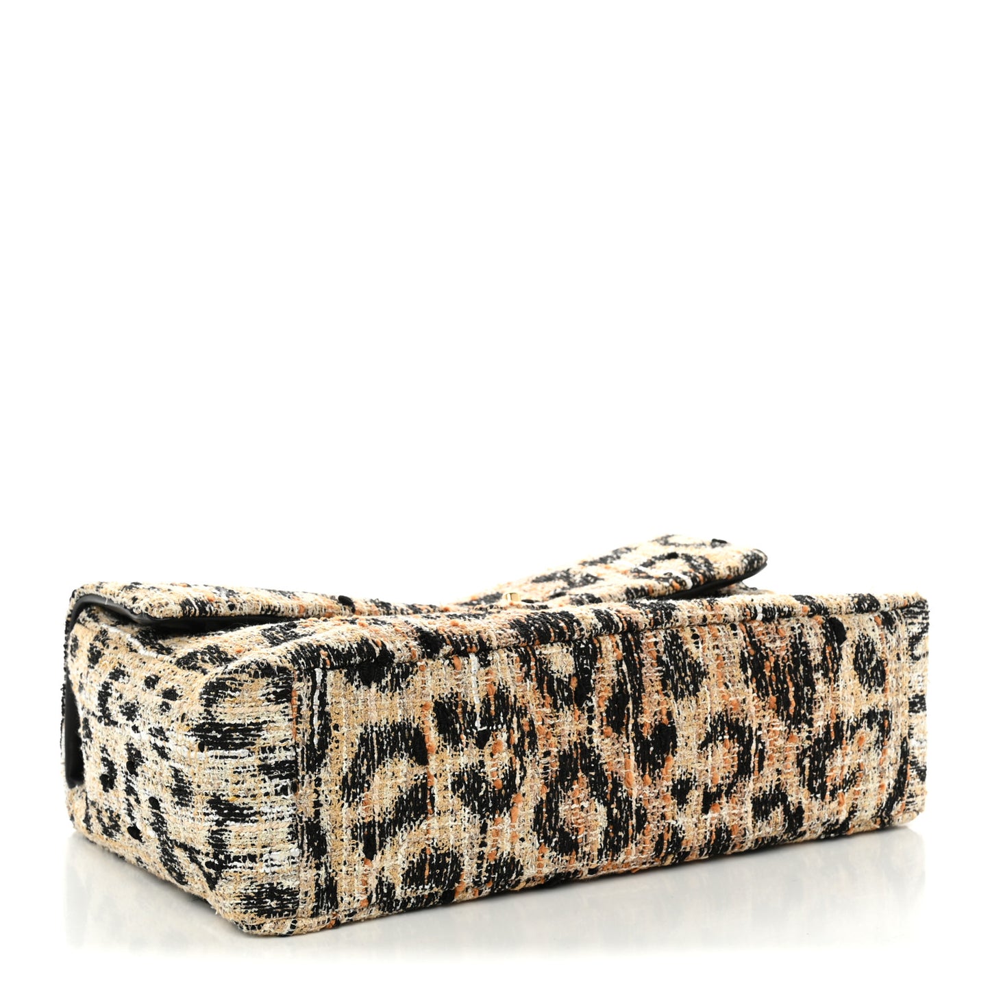 Tweed Mixed Fibers Leopard Print Souplissimo Maxi Flap Brown Black White