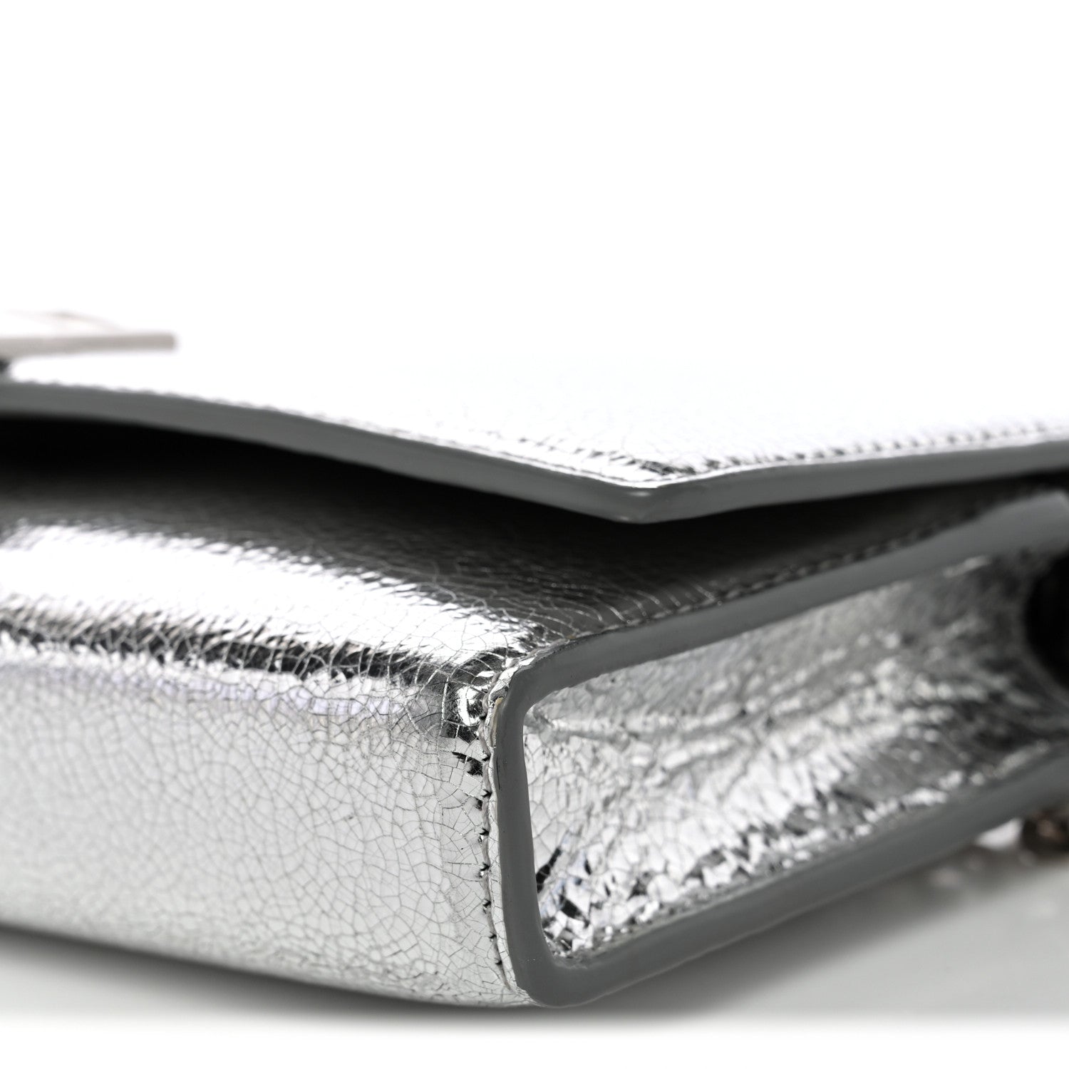 Givenchy Metallic Lambskin 4G Wallet On Chain Silvery 1838648