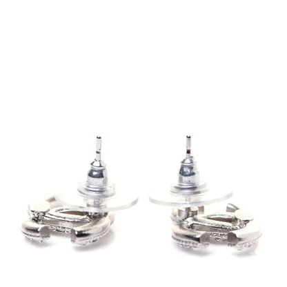 Chanel Crystal CC Earrings Silver 4 of 6