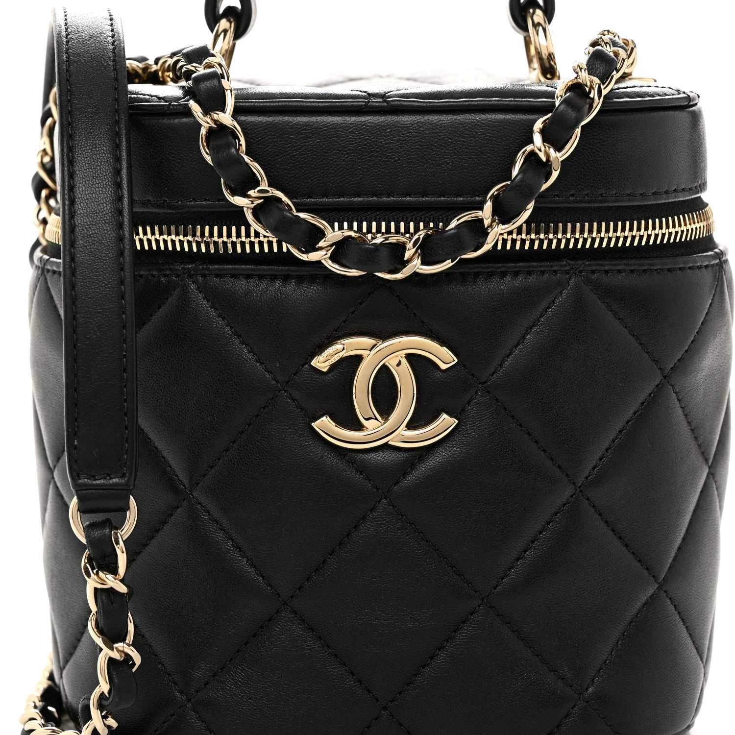 Chanel Lambskin Quilted Trendy Vanity Case Black 8 of 10