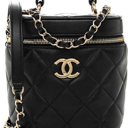 Chanel Lambskin Quilted Trendy Vanity Case Black 8 of 10