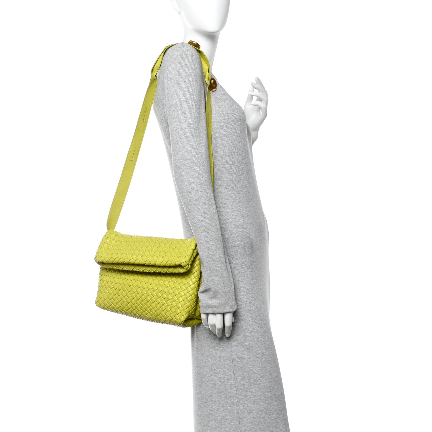 Bottega Veneta Nappa Intrecciato The Fold Crossbody Kiwi 2 of 13
