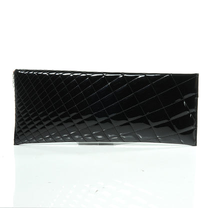 Chanel Patent Geometric Quilted Large Kaleidoscope Clutch Black 4 of 9