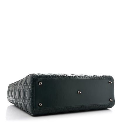Christian Dior Lambskin Cannage Large Lady Dior Dark Green 4 of 13