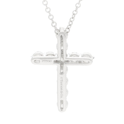 Tiffany Platinum Diamond Small Cross Pendant Necklace 5 of 5