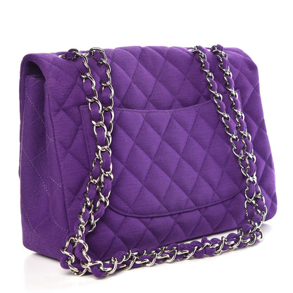 Chanel Jersey Quilted Jumbo Single Flap Purple 3 of 13