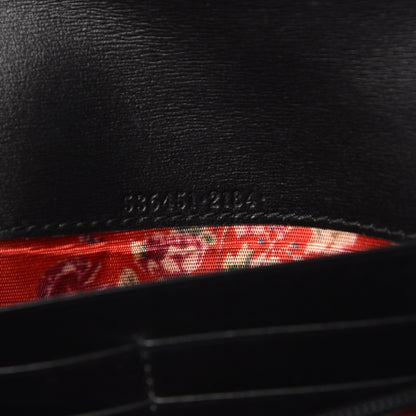 Gucci Calfskin Web Trapuntata GG Continental Wallet Black 7 of 12