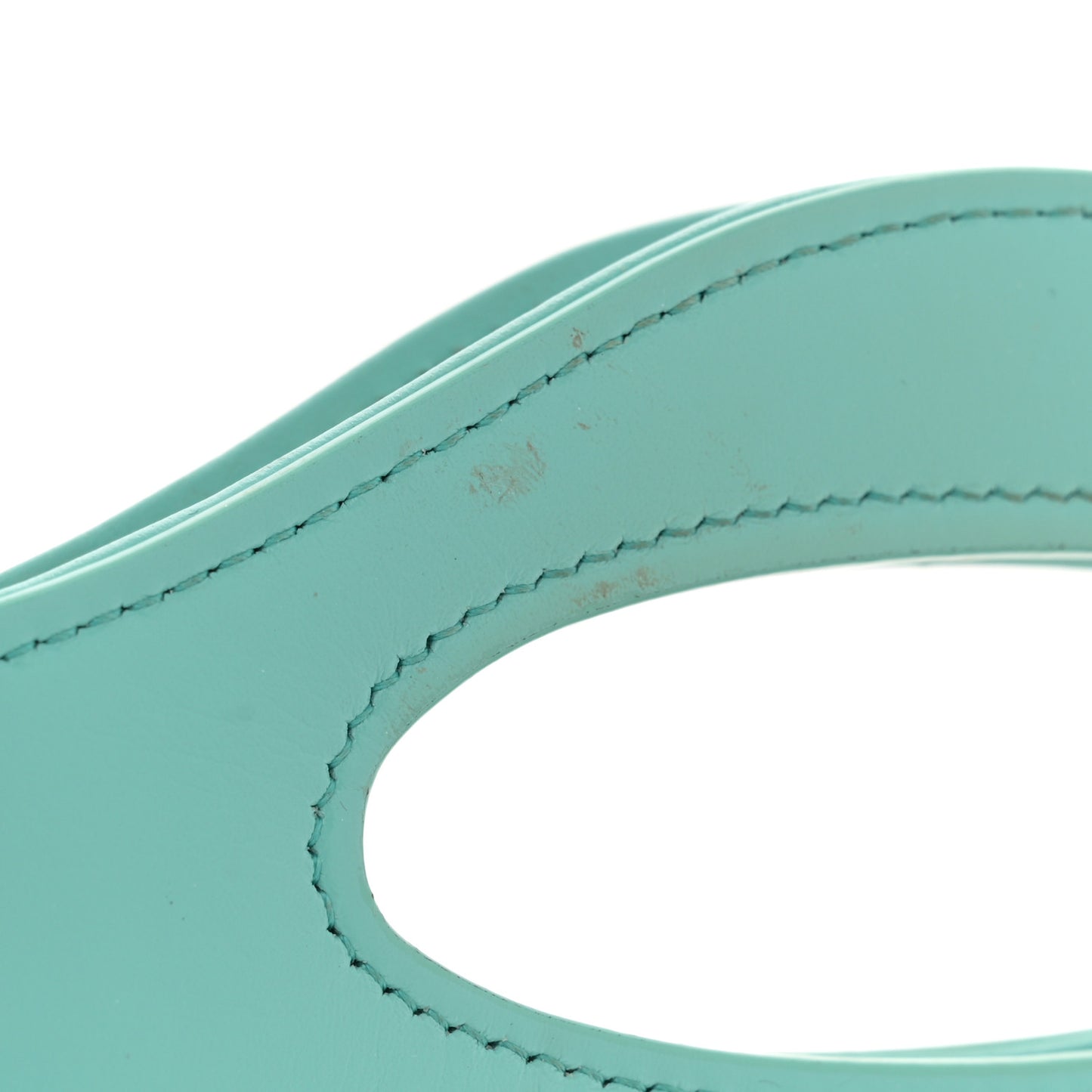 Shiny Crumpled Calfskin Quilted Nano 31 Shopping Bag Turquoise