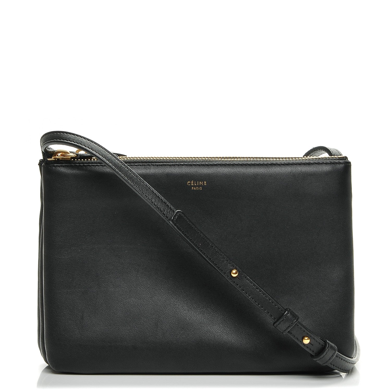 Celine Lambskin Small Trio Crossbody Bag Black 1 of 7