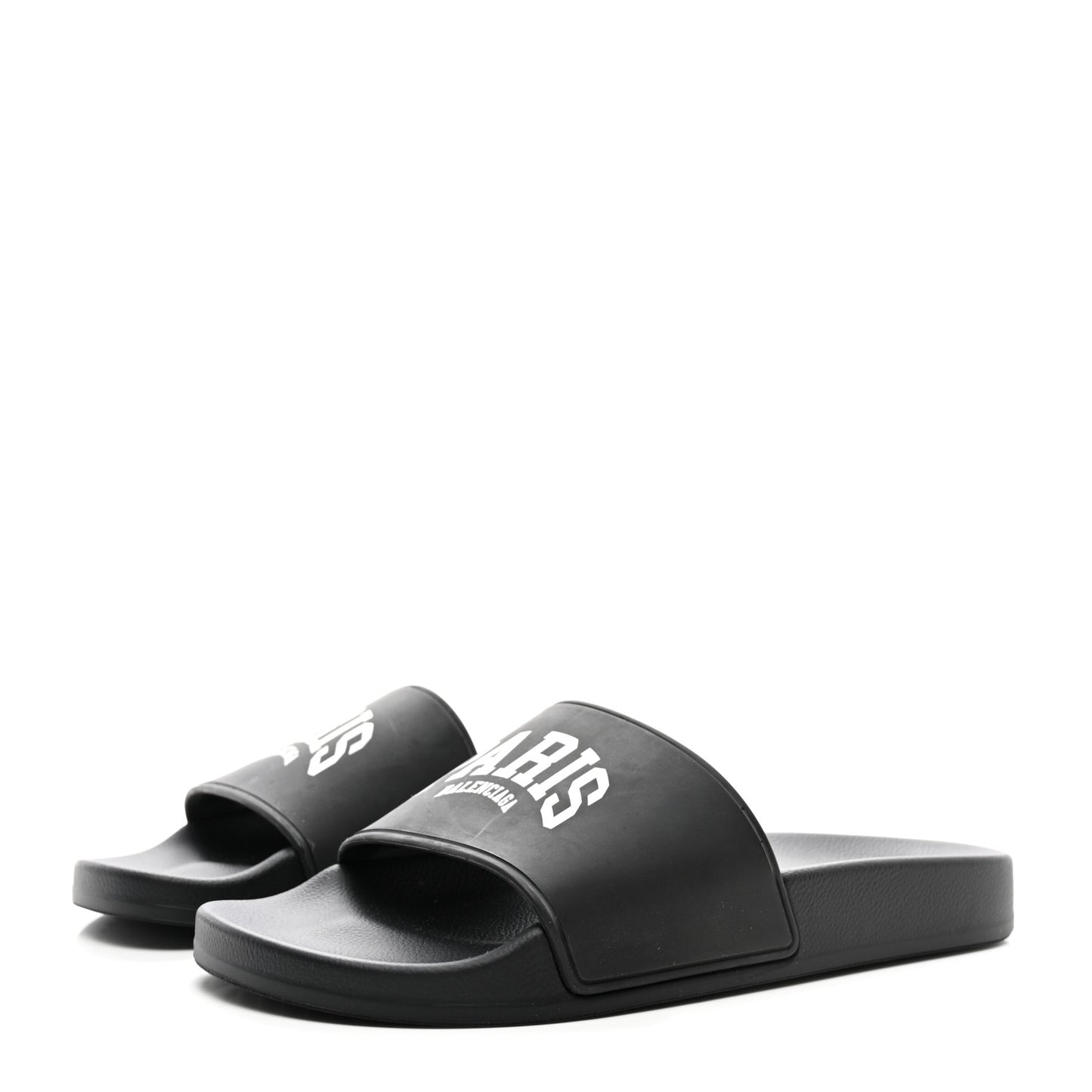 Rubber Paris Logo Womens Slide Sandals 39 Black