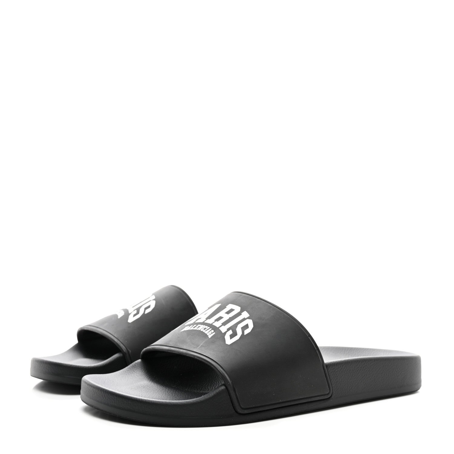 Balenciaga Rubber Paris Logo Womens Slide Sandals 39 Black 3 of 8