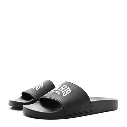 Balenciaga Rubber Paris Logo Womens Slide Sandals 39 Black 3 of 8