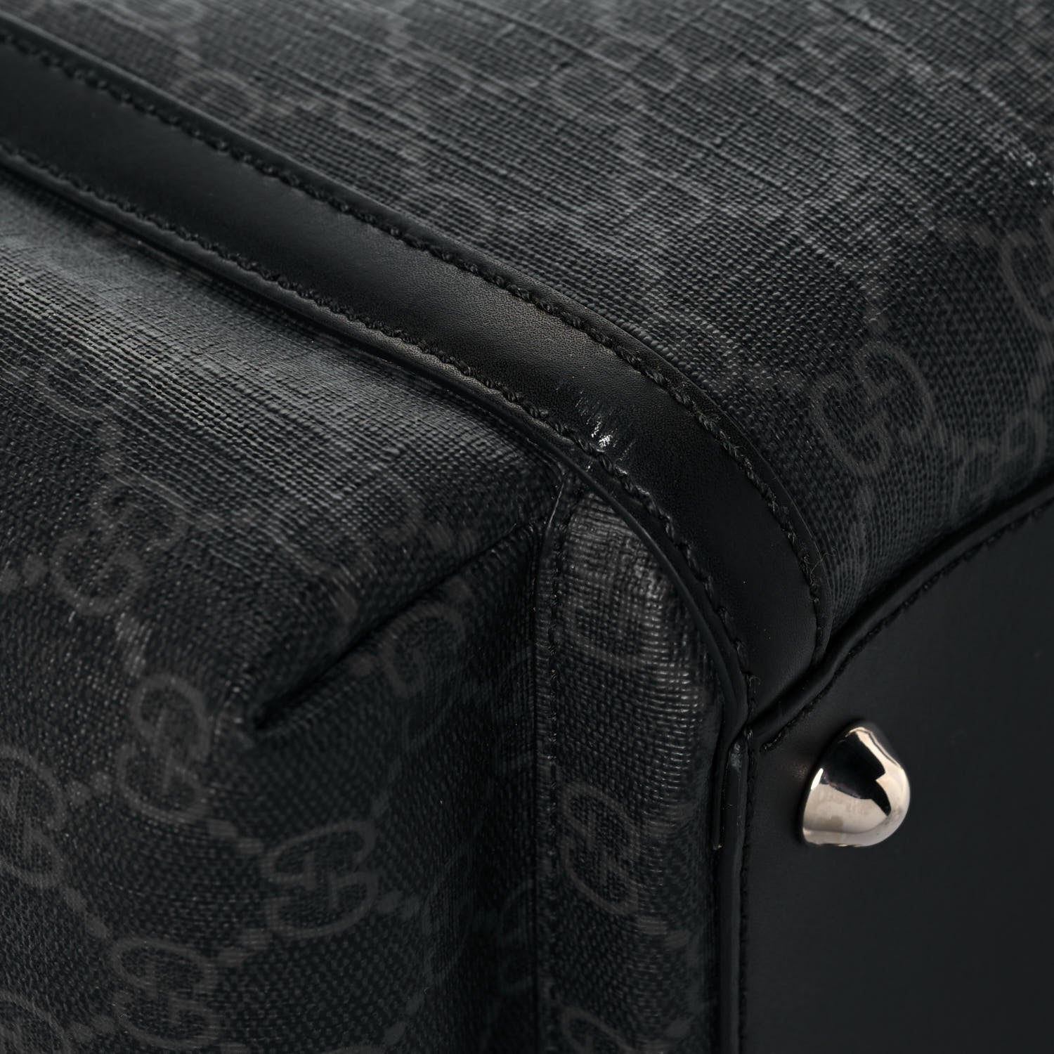 Gucci GG Supreme Monogram Web Messenger Diaper Bag Black Grey 11 of 15