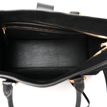 Saint Laurent Suede Calfskin Medium Monogram Cabas Black 5 of 13