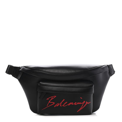 Balenciaga Supple Calfskin Signature Logo Large Everyday Beltpack Black 1 of 9