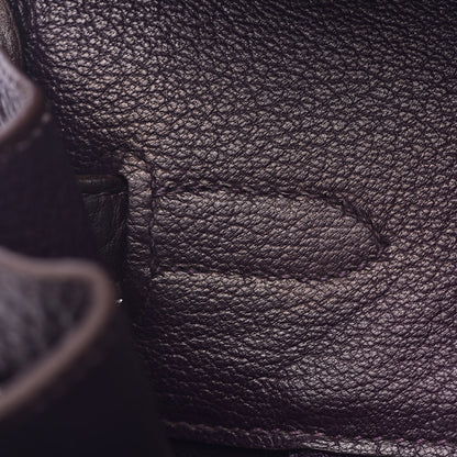 Hermes Taurillon Clemence Birkin 30 Raisin 14 of 39