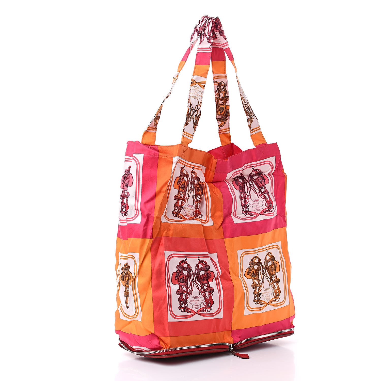 Hermes Buffle Brides de Gala Silky Pop Shopper Tote Rouge Garance 3 of 11