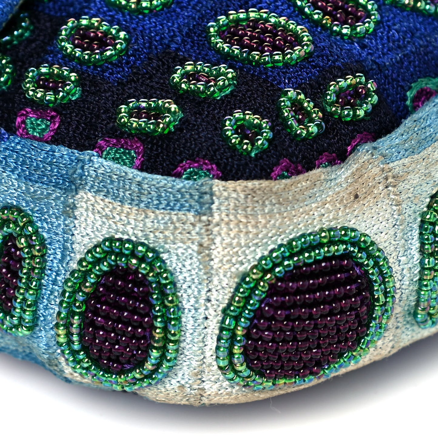 Lizard Beaded Baguette Blue
