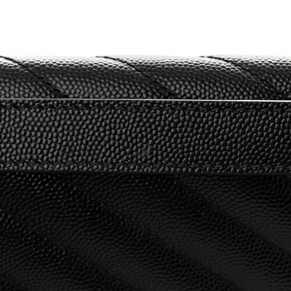 Saint Laurent Grain De Poudre Textured Mixed Matelasse Large Triquilt Monogram Satchel Black 14 of 15