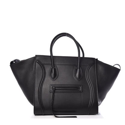 Celine Supple Calfskin Medium Phantom Luggage Black 1 of 13