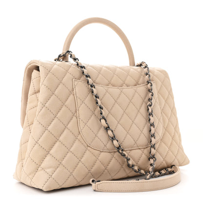 Chanel Caviar Quilted Small Coco Handle Flap Light Beige 3 of 11
