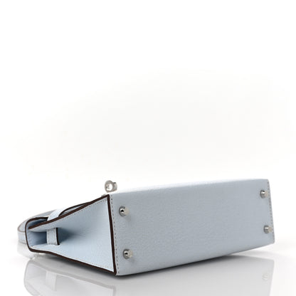 Hermes Chevre Mysore Mini Kelly Sellier 20 Bleu Brume 3 of 8