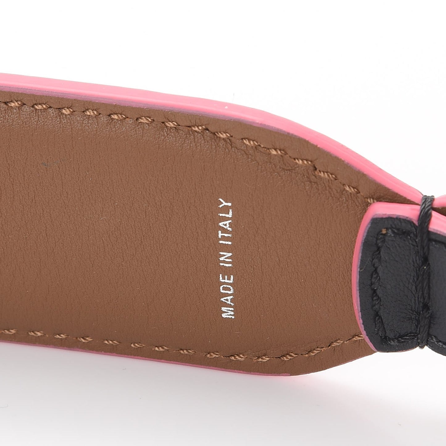 Vitello Dolce Plexiglass Bi-Color Studded Strap You Black Brownie Multicolor