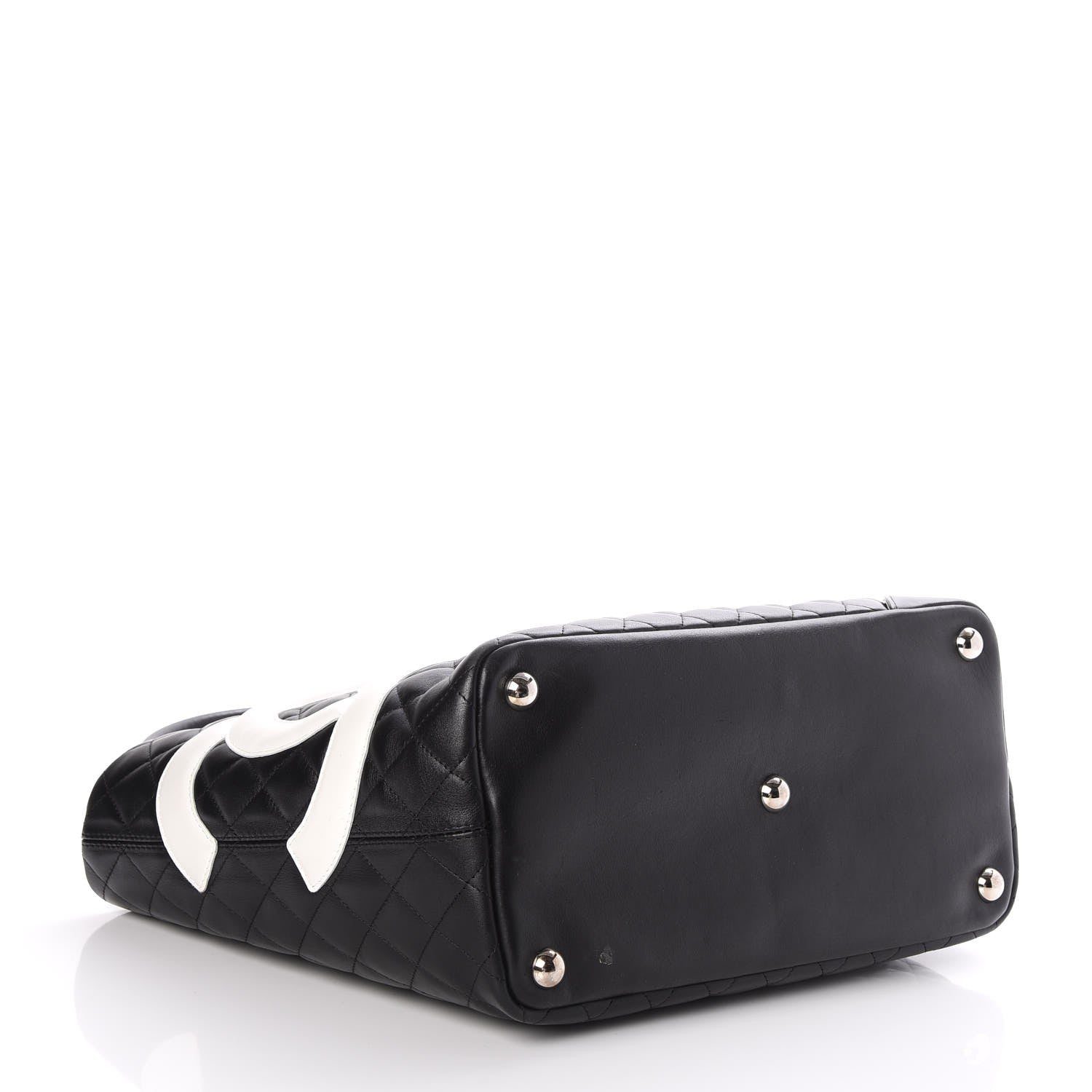 Chanel Calfskin Quilted Large Cambon Tote Black White 4 of 9