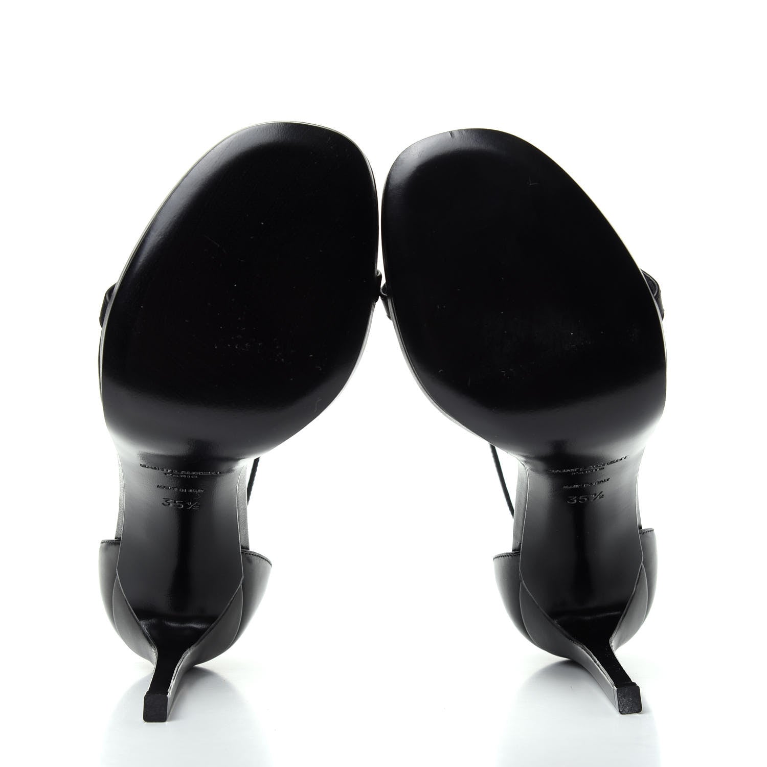 Saint Laurent Calfskin Jane 110 Ankle Strap Sandals 35.5 Black 6 of 10