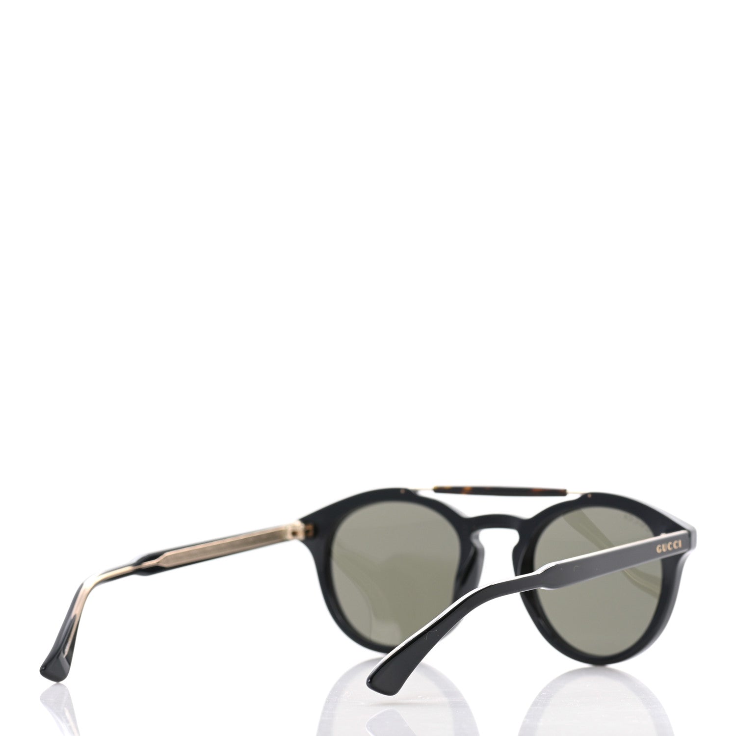 Gucci Round Avana Sunglasses GG0124SA Black Tortoise 4 of 9