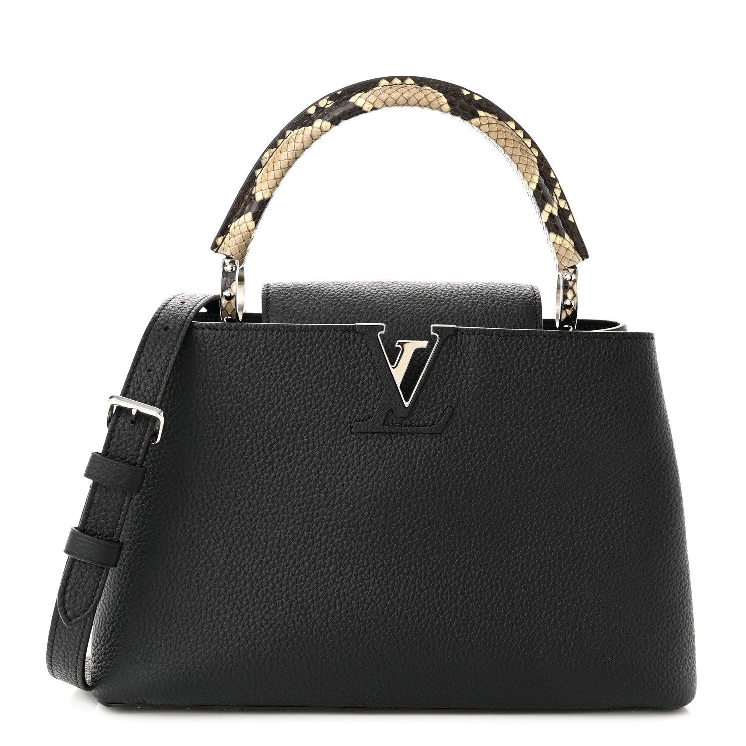Louis Vuitton Taurillon Snakeskin Capucines PM Black 1 of 9