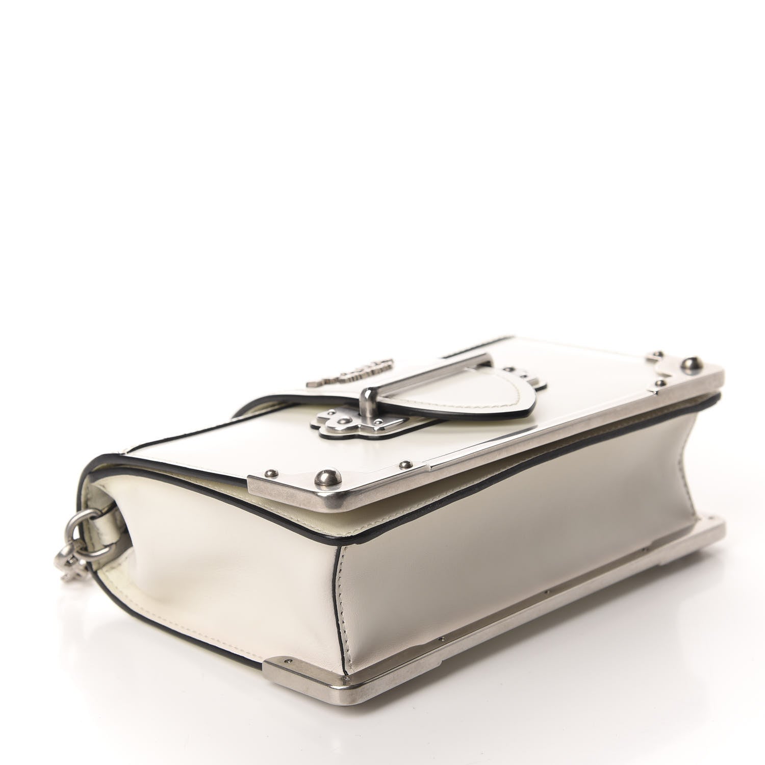 Prada City Calfskin Cahier Chain Wristlet Clutch White 4 of 9