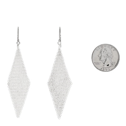 Tiffany Sterling Silver Diamond Elsa Peretti Mesh Earrings 2 of 5