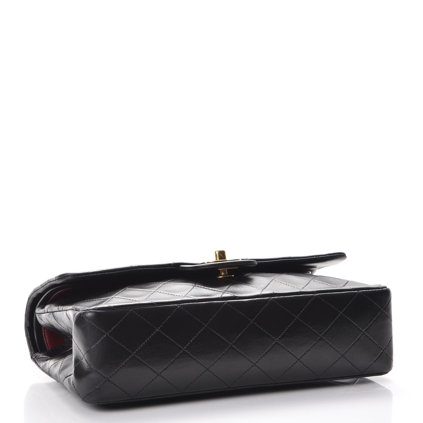 Lambskin Quilted Medium Double Flap Black