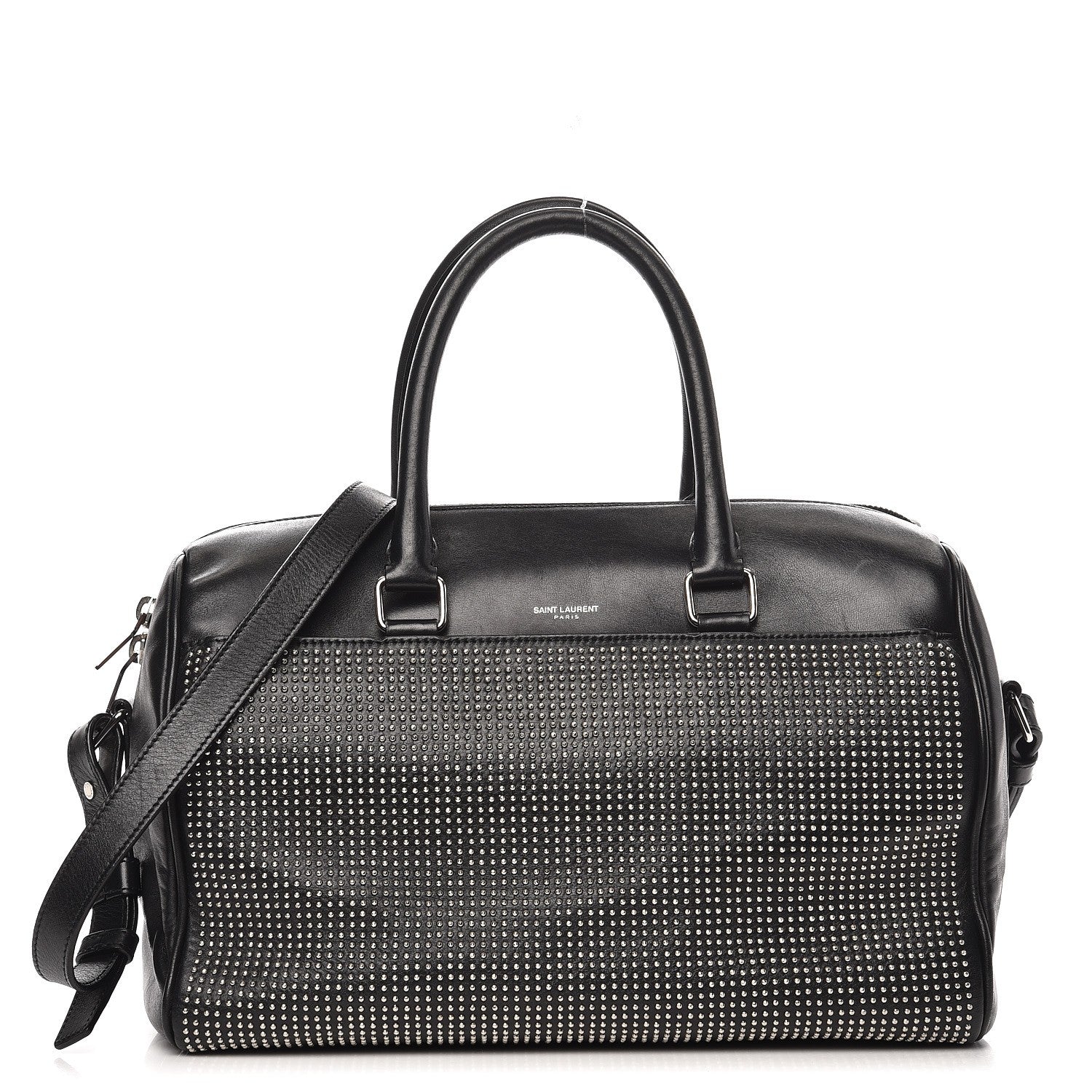 Saint Laurent Calfskin Studded Classic Duffle 6 Black 1 of 9