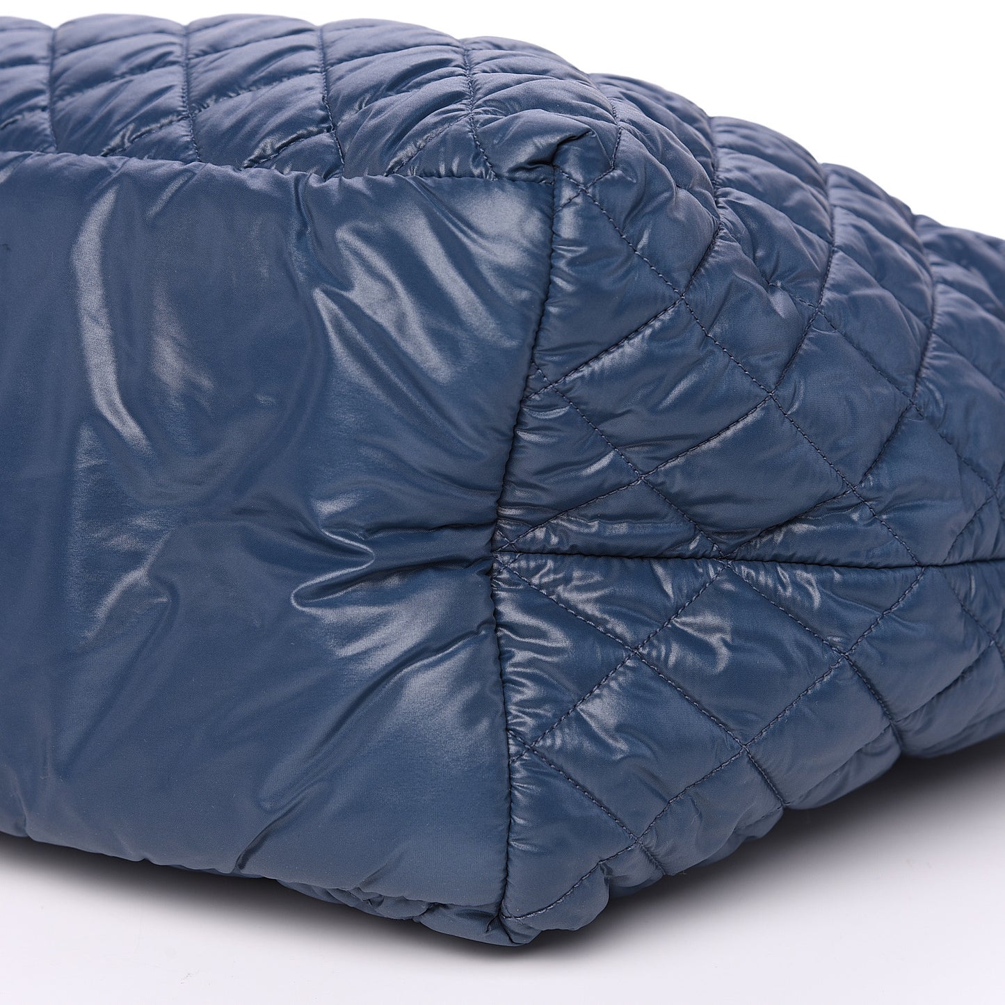 Nylon Quilted Large Coco Cocoon Tote Blue