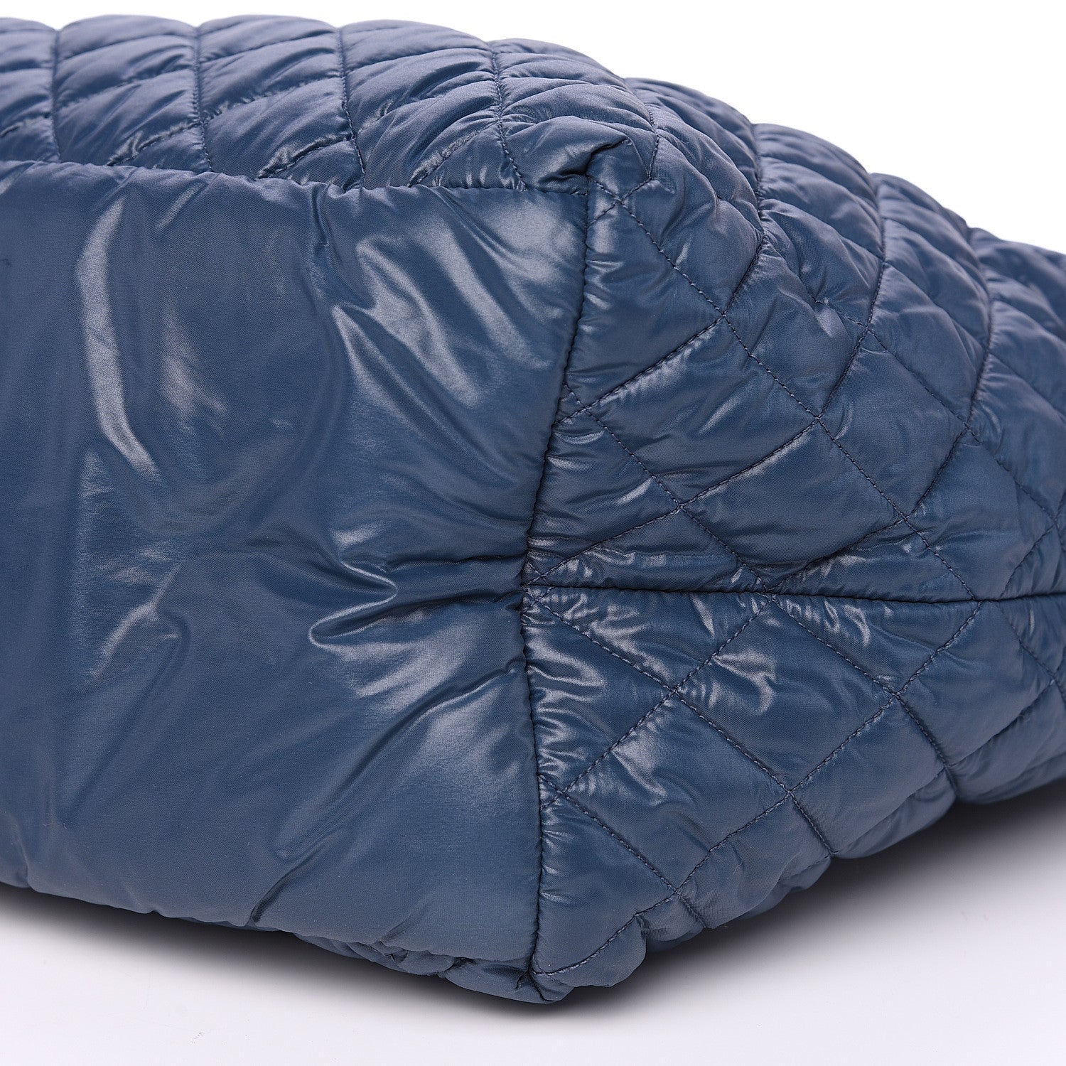 Chanel Nylon Quilted Large Coco Cocoon Tote Blue 8 of 9