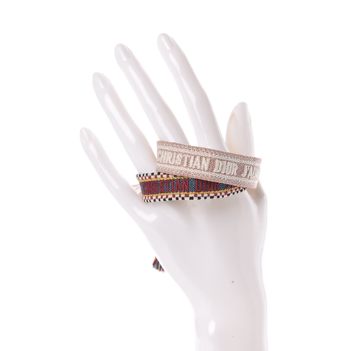 Woven Cotton J'Adior Friendship Bracelet Set Blue Nude