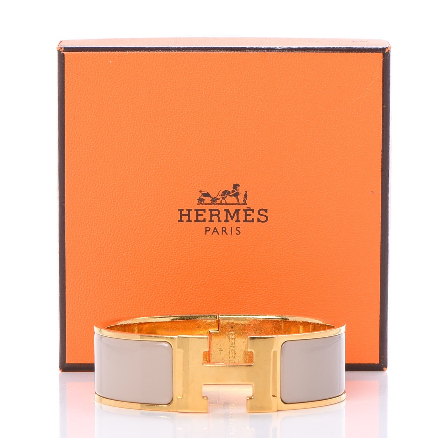 Hermes Enamel Wide Clic Clac H Bracelet GM Marron Glace 8 of 13