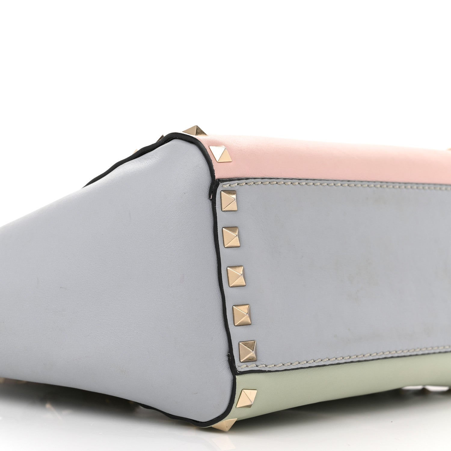 Valentino Garavani Vitello Watercolor Mini Rockstud Double Handle Tote Rose 8 of 13